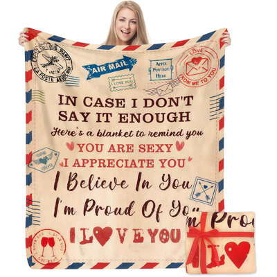 Throw Blanket 30x40, Gifts for Women Valentines Day, Anniversary, Engagement, Romantic Wedding Gifts for Her, Presents for Girlfriend, Wife, Mom, Grandma, Sister add  Same printed canvas bag