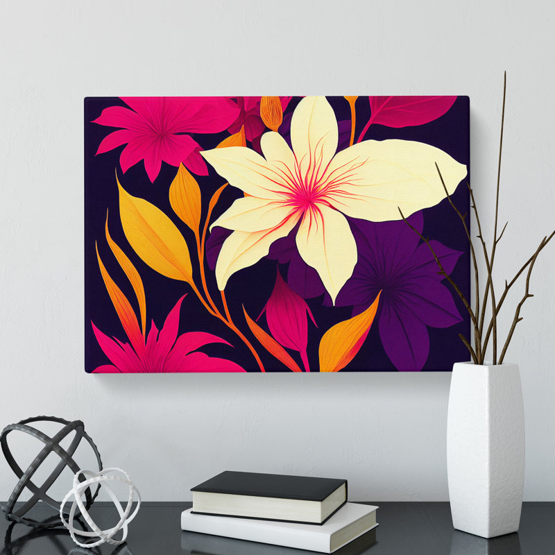 XXX-H1022-WF-7284X Radiant Flowers - Wrapped Canvas Painting, 50cm H x 76cm W x 3cm D