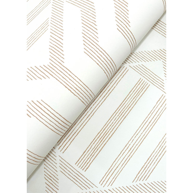 Essex Dark Blue Geometric Wallpaper, Brown