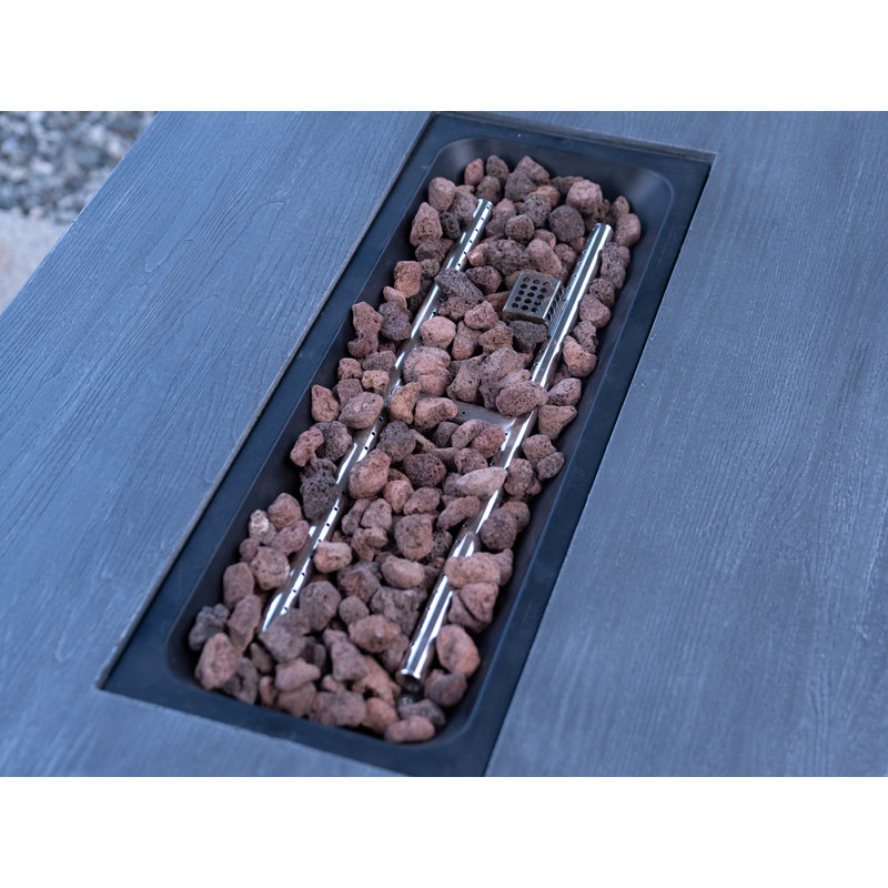 44" W X 25" H Outdoor Patio Propane Gas Fire Pit Table - 50,000 BTU High-Temperature-Resistant Carving Process For Environmentally Friendly Materials With The Effect Of Cultured Stone