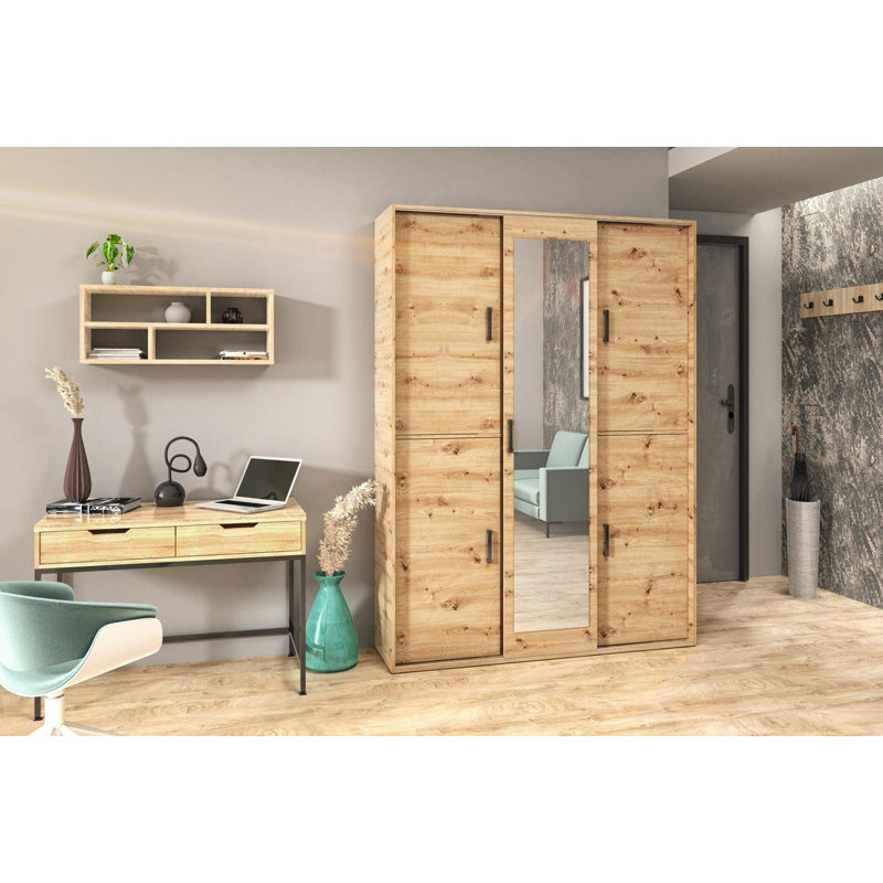 Daneil 3 Door Sliding Wardrobe, Brown