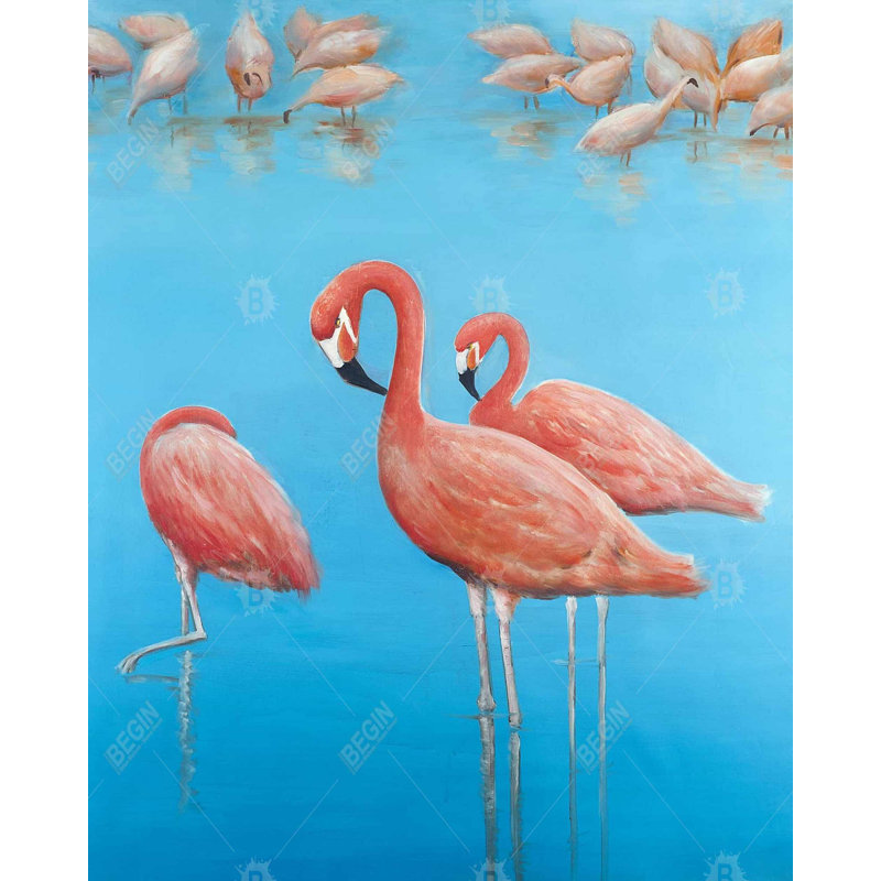 "Groupe de flamants roses" sur toile