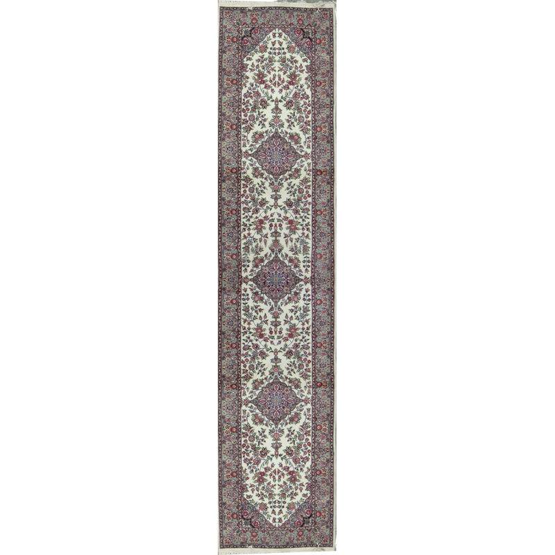 Hand-Knotted High-Quality Cream and Pink Area Rug
