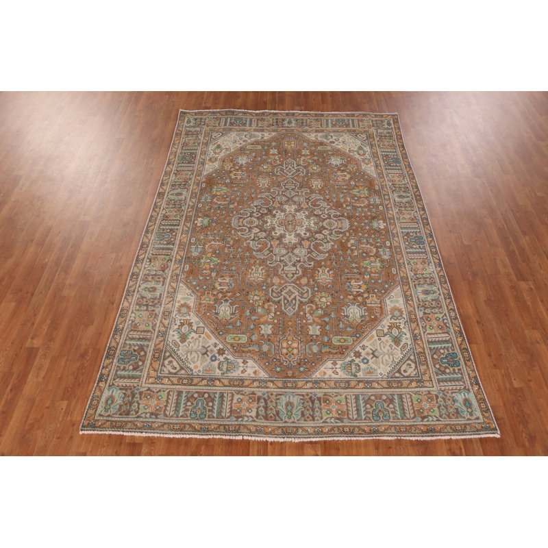 Tapis traditionnel en laine à motif géométrique 6 x 9