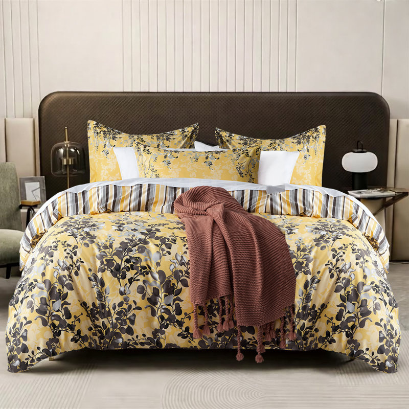 Aspire Homeware Ultra Soft Reversible Floral Duvet Cover Set with Pillowcases for Comfortable Night Sleep