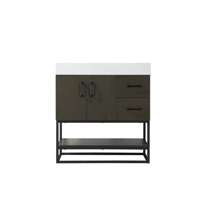 Meuble-lavabo simple 32 po, Brun moka