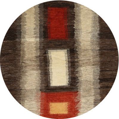 Tapis brun / beige / rouge