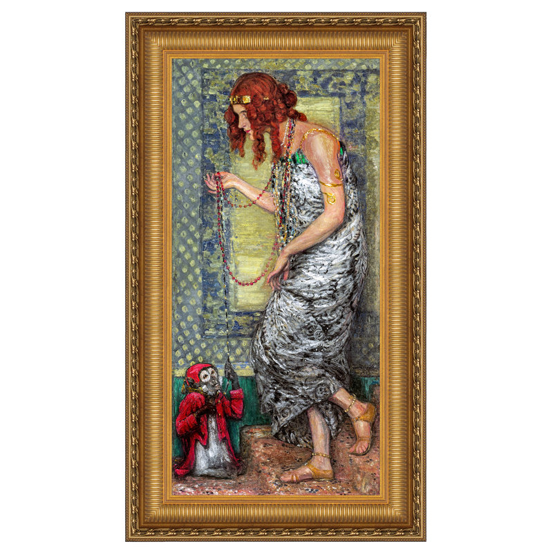 Princess with a Monkey, 1913 Framed Print on Canvas, 25.25" H x 16.25" W