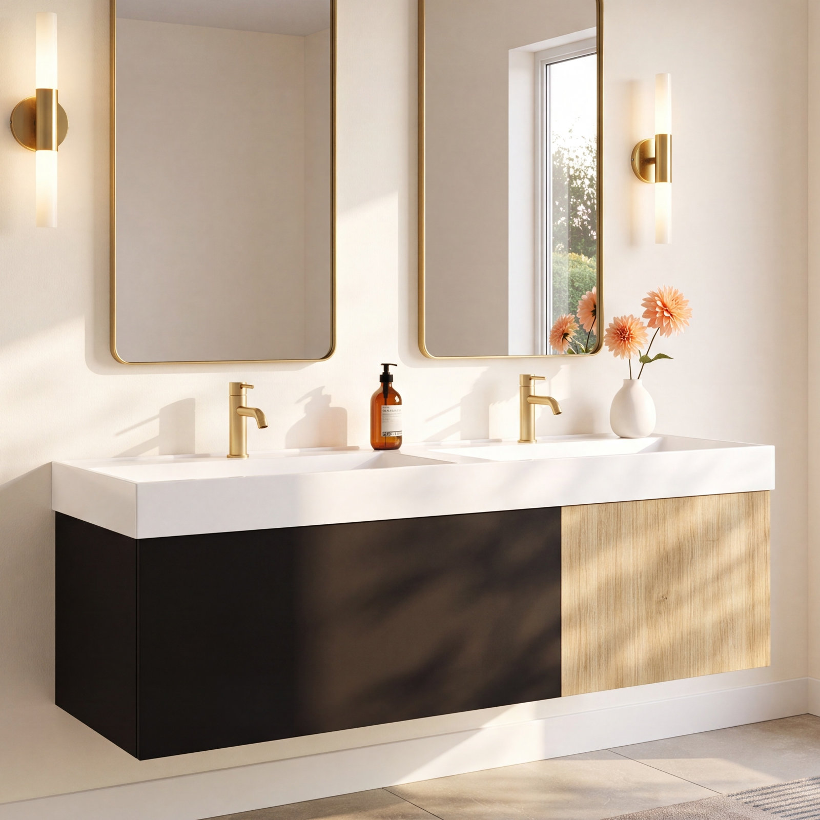 Art 55" Cedar Double Bathroom Vanity