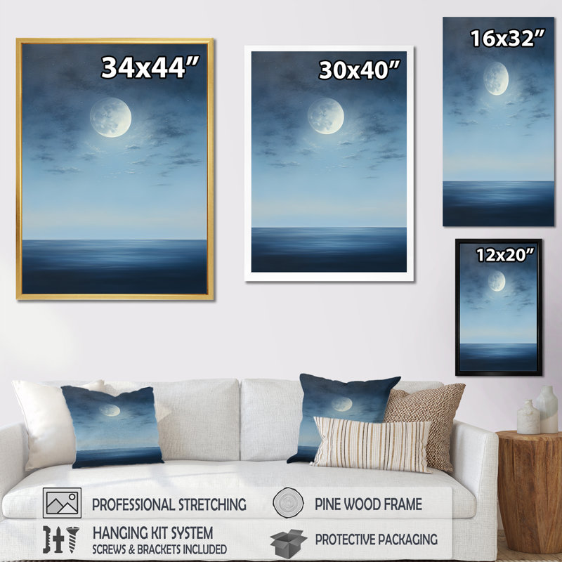 Magical Forest Moons Melody I sur impression sur toile, H 32 po x l 16 po x P 1 po, Cadre simple argenté
