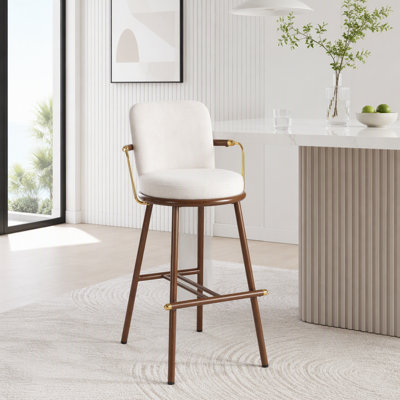Tabouret d'intérieur rembourré avec structure en métal