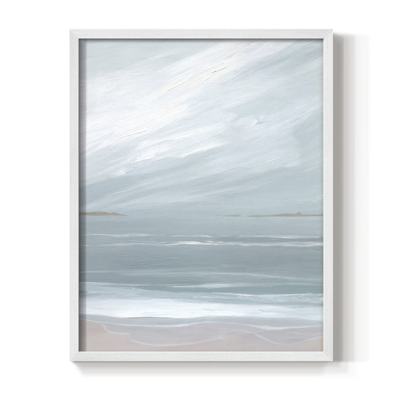 Aqua Soft Shores I, reproduction encadrée - bois massif, H 11 po x l 9 po, Blanc