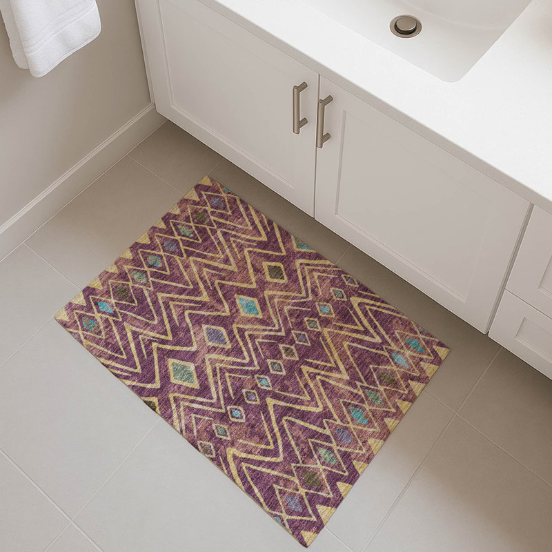 Tapis intérieur / extérieur lavable à la machine Chantille ACN2702, 1'8" x 2'6", Aubergine