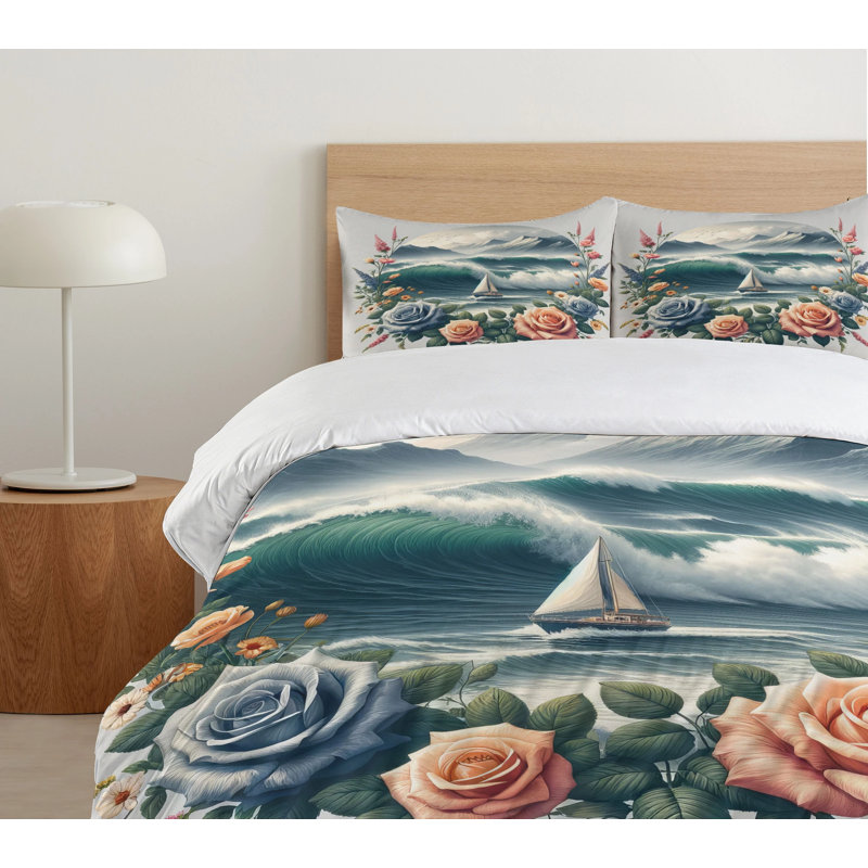 Nautical Duvet Cover, Queen Duvet Cover + 2 Standard Shams