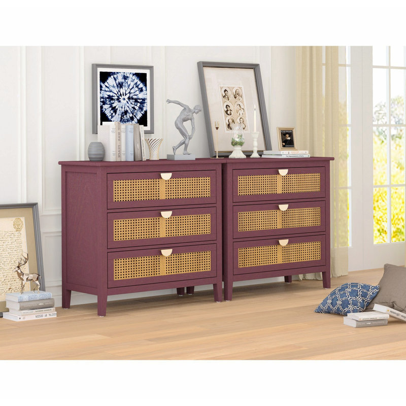 Ensemble de 2 commodes modernes à 3 tiroirs