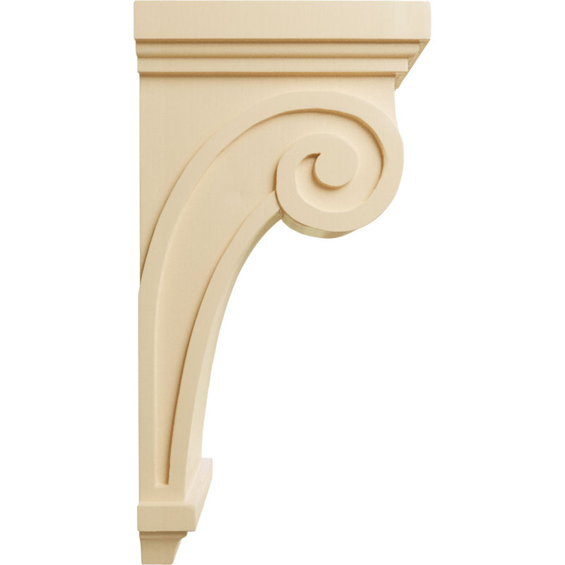 Corbeau à volutes, Érable, H 16 po x l 5,50 po x P 8,25 po