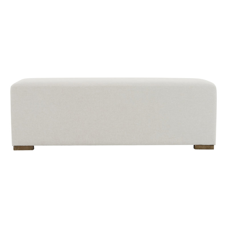 Long blanc avec aspect nordique classique, sièges confortables pour 2 à 3, salon, chambre à coucher et entrée avec repose-pieds rectangulaire rembourré et respirant, matériau de la peau, base silencieuse