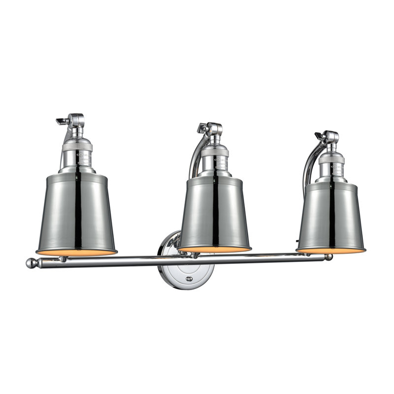 Lavender Hill 3 - Light Dimmable Vanity Light, Polished Chrome, Polished Chrome, 60 Watt Vintage Incandescent Bulb