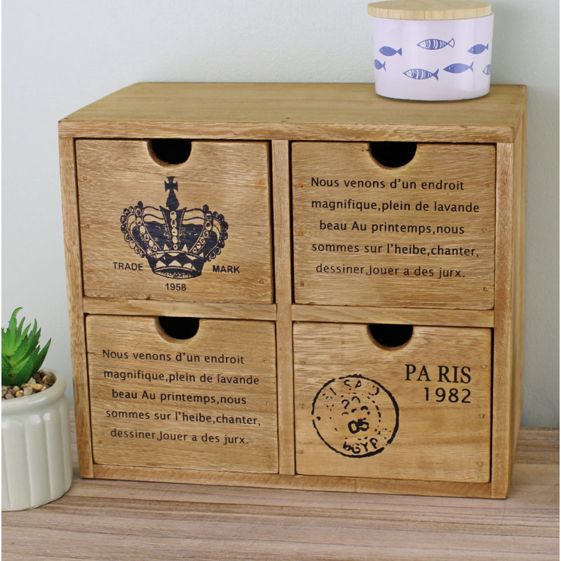 Fleischer Wood Desk Organiser with Drawers