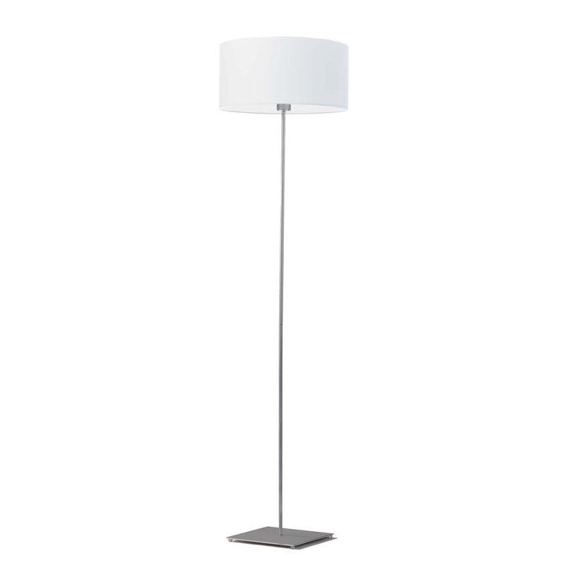 Asawer 156cm Traditional Floor Lamp, Brushed Steel, White