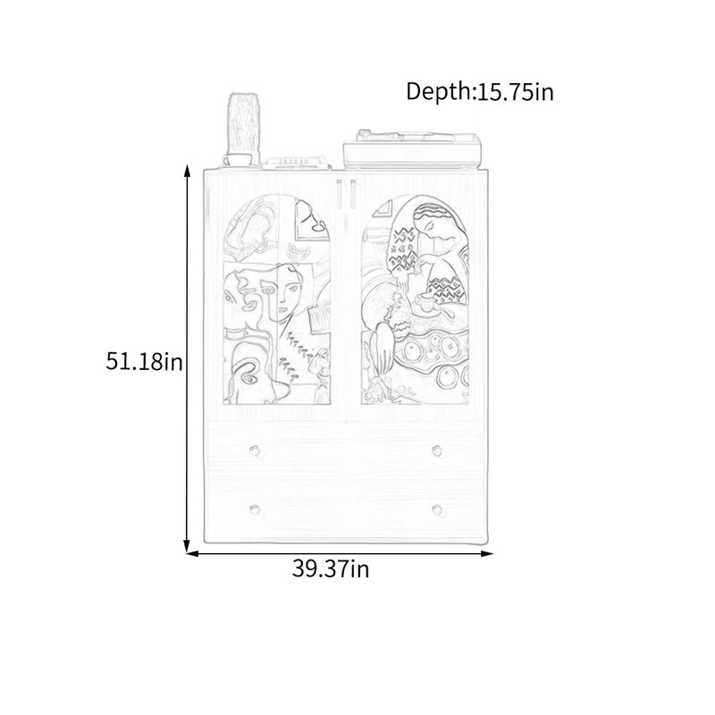 Armoire robuste en pin avec plusieurs tablettes