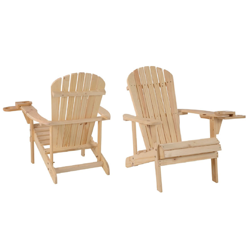 Chaise Adirondack en bois massif Colyn, Rouge
