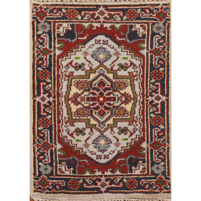 Geometric Traditional  Indian Wool Rug 2x3