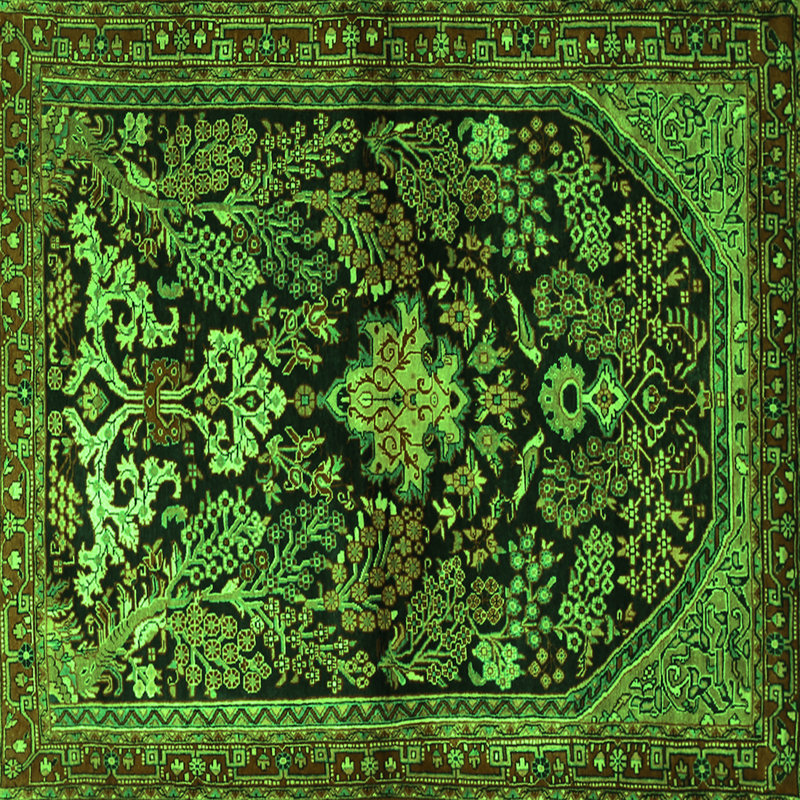 Washable Oriental Indoor Rug, Square 4'
