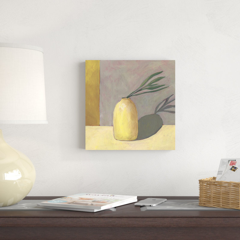 Vase jaune I, H 12 po x l 12 po