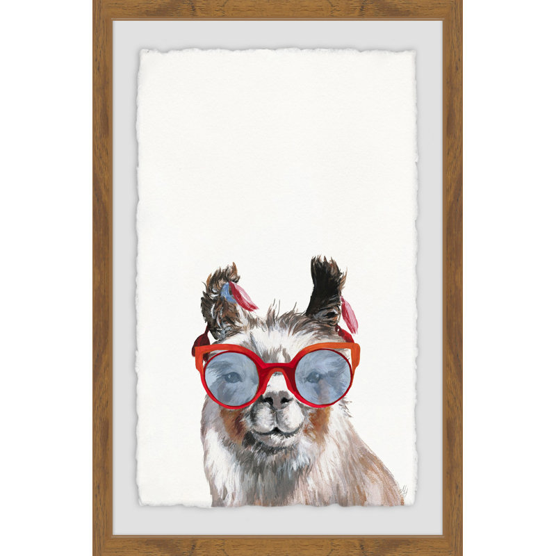 Llama Icon - Single Picture Frame Painting, 46cm H x 30cm W