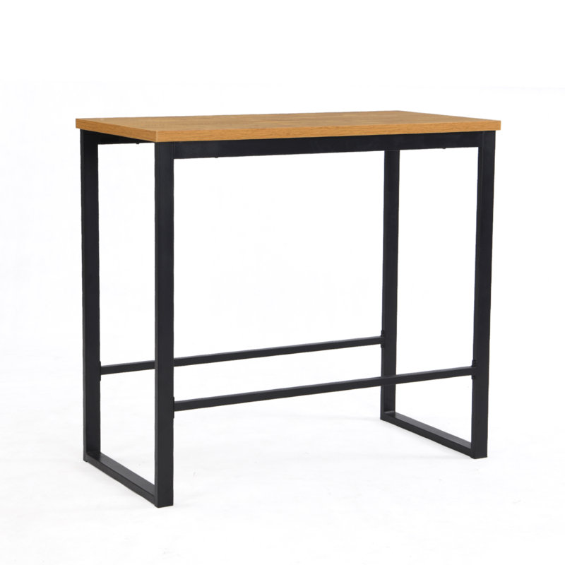 Rectangular Dining Table with Steel Base, 95 H x 80 L x 80 W cm, Black