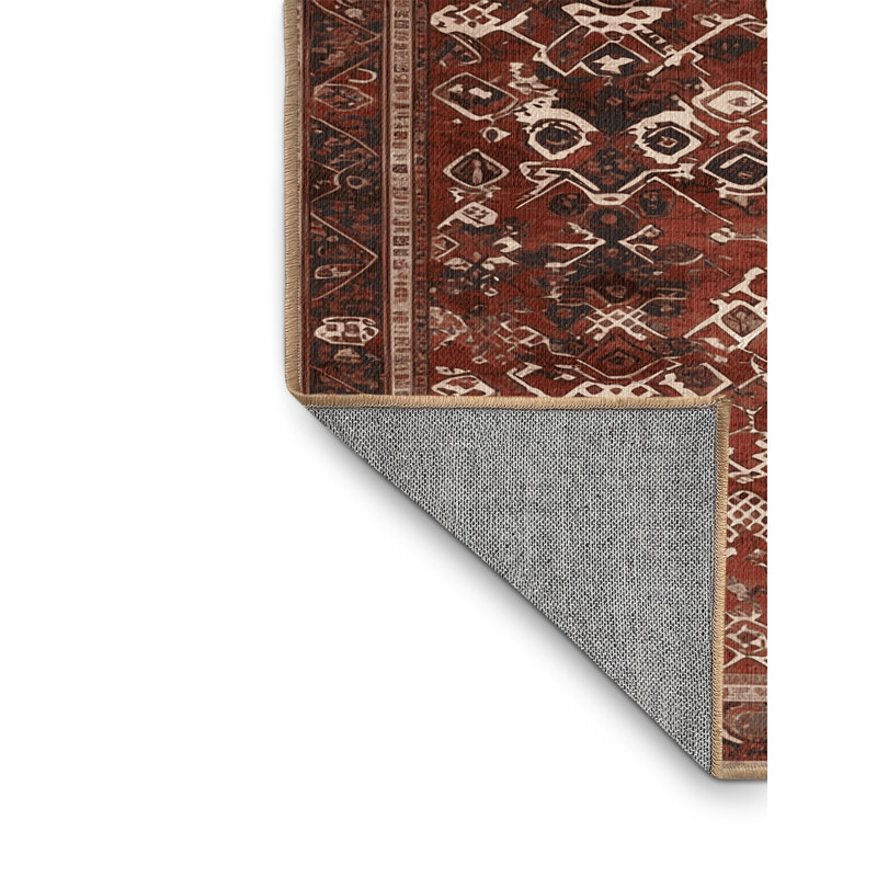 Machine Washable Persian Brown Area Rug, Rectangle 2' x 3'