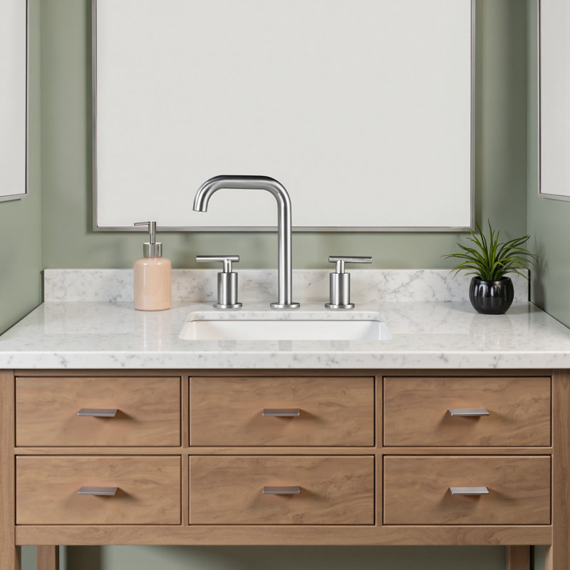 Widespread Faucet 2-handle Bathroom Faucet With Drain Assembly, Brushed Nickel
