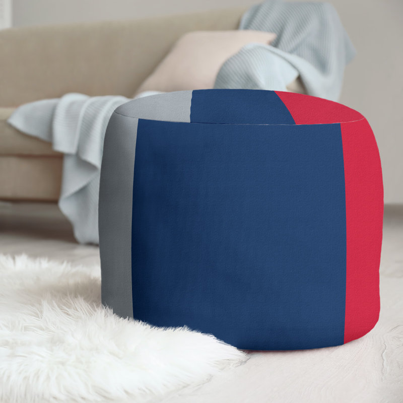 Repose-pieds repose-pieds rond 20,5", Argent mat / bleu / rouge, Columbus