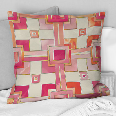 Coussin décoratif beige Mid-Century Maze Glam - Mid-Century Peach