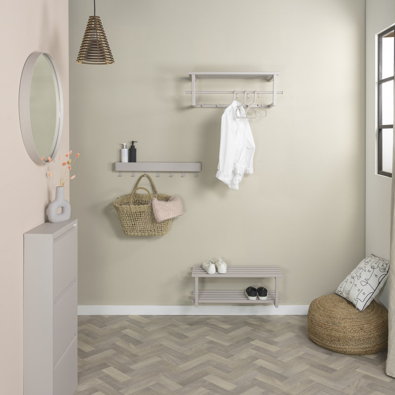 5 - Hook Wall Mounted Coat Rack, Silky Taupe