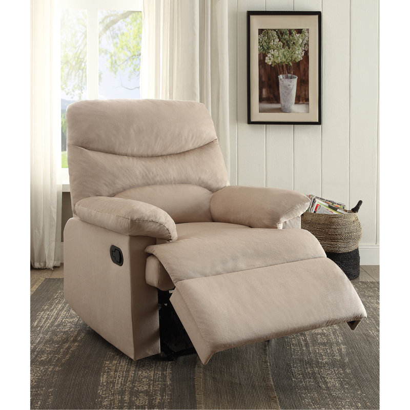 Fauteuil inclinable beige en tissu tissé, Beige