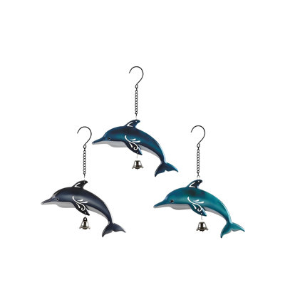 Ensemble de 3 figurines d'ornement de dauphins H 11 po