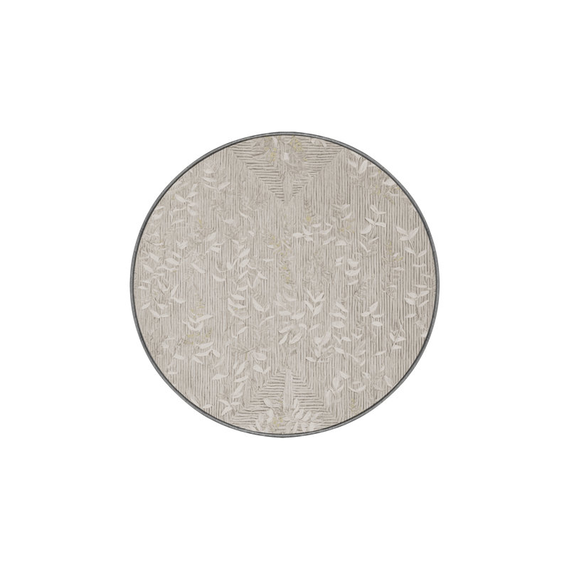 Machine Washable Gray Area Rug, Round 3'
