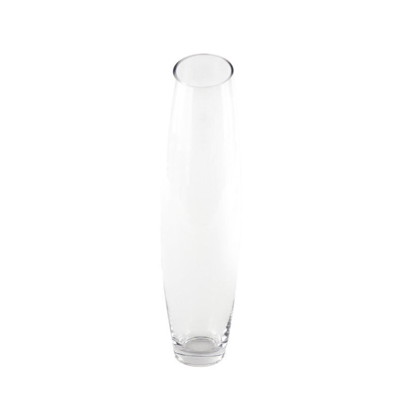 Grand vase décoratif incliné en verre Cole and Grey, H 18,95 po x l 5,1 po x P 5,1 po
