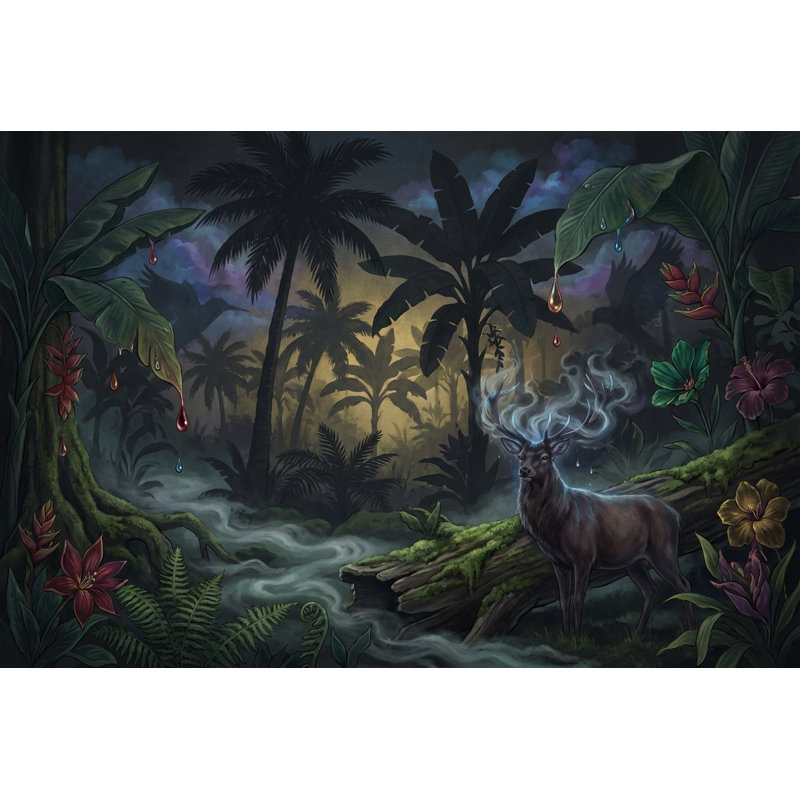Décoration murale Misty Forest Enchanted Jungle, Texturé non collé, 100 po x 96 po