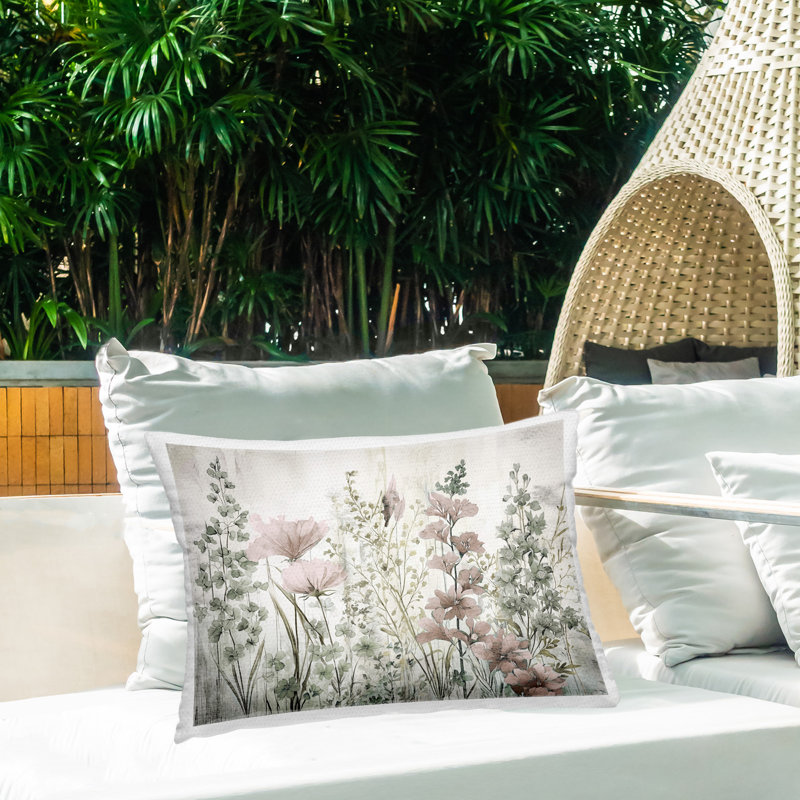 Coussin d'extérieur Blush Wildflower