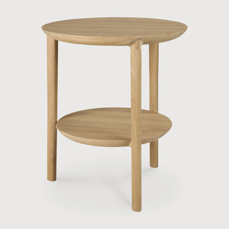 Bok Solid Wood End Table, Natural Oak