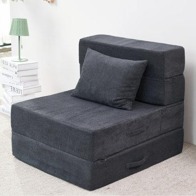 Folding Sofa Chair, Convertible Futon Mattress, Foldable Couch with Carrry Bag by Latitude Run