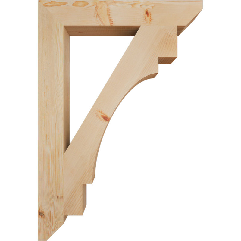 Support en bois / corbeau, Douglas (lisse), H 38 po x l 3,5 po x P 26 po