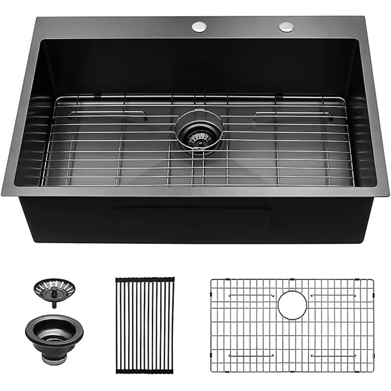 Évier de cuisine encastré de 30 po L x 22 po avec accessoires