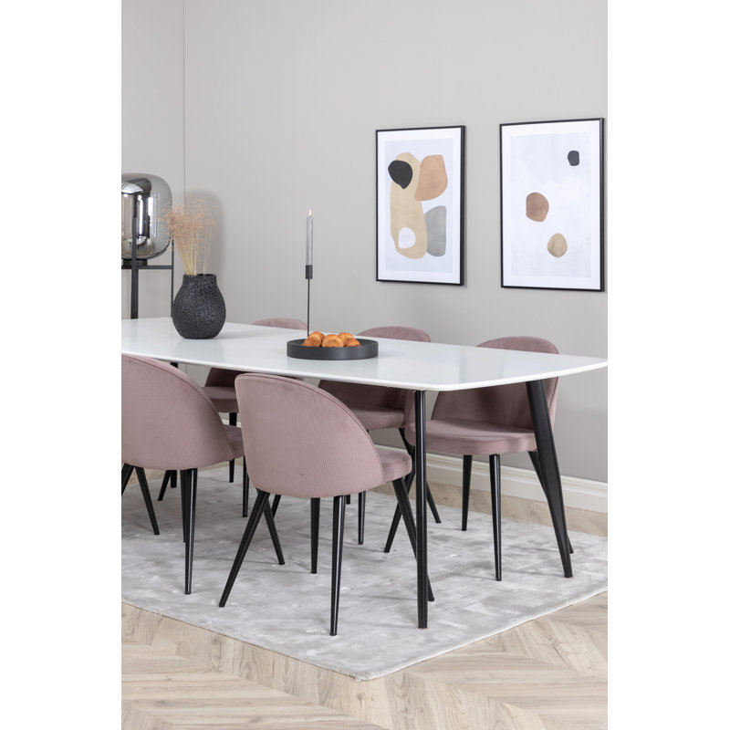 Ajeataz 6 - Person Dining Set, Dusty Pink, Beige, Dusty Pink