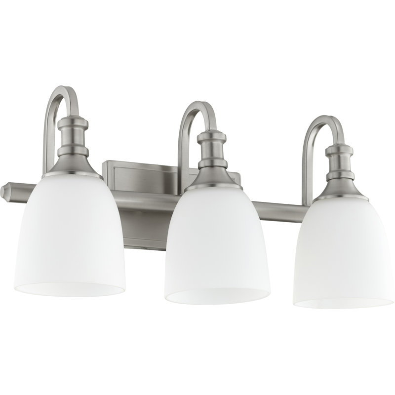 Éclairage pour salle de bain 3 lumières Falbo, Nickel satiné