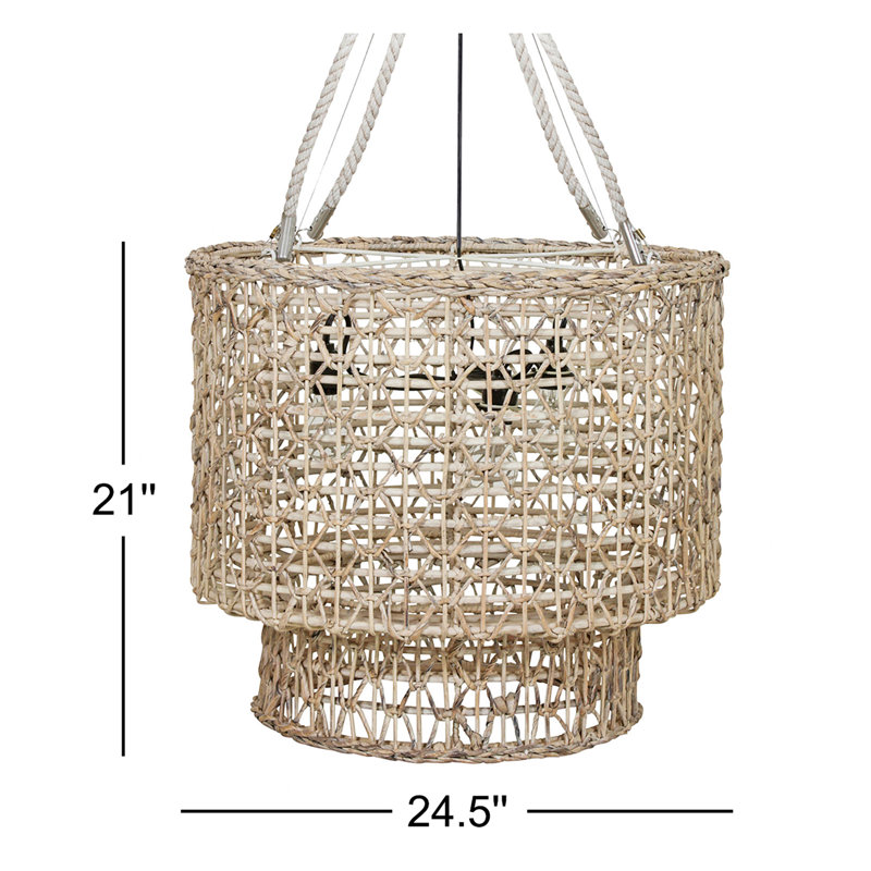 3 - Light White Wash Unique/Statement Pendant