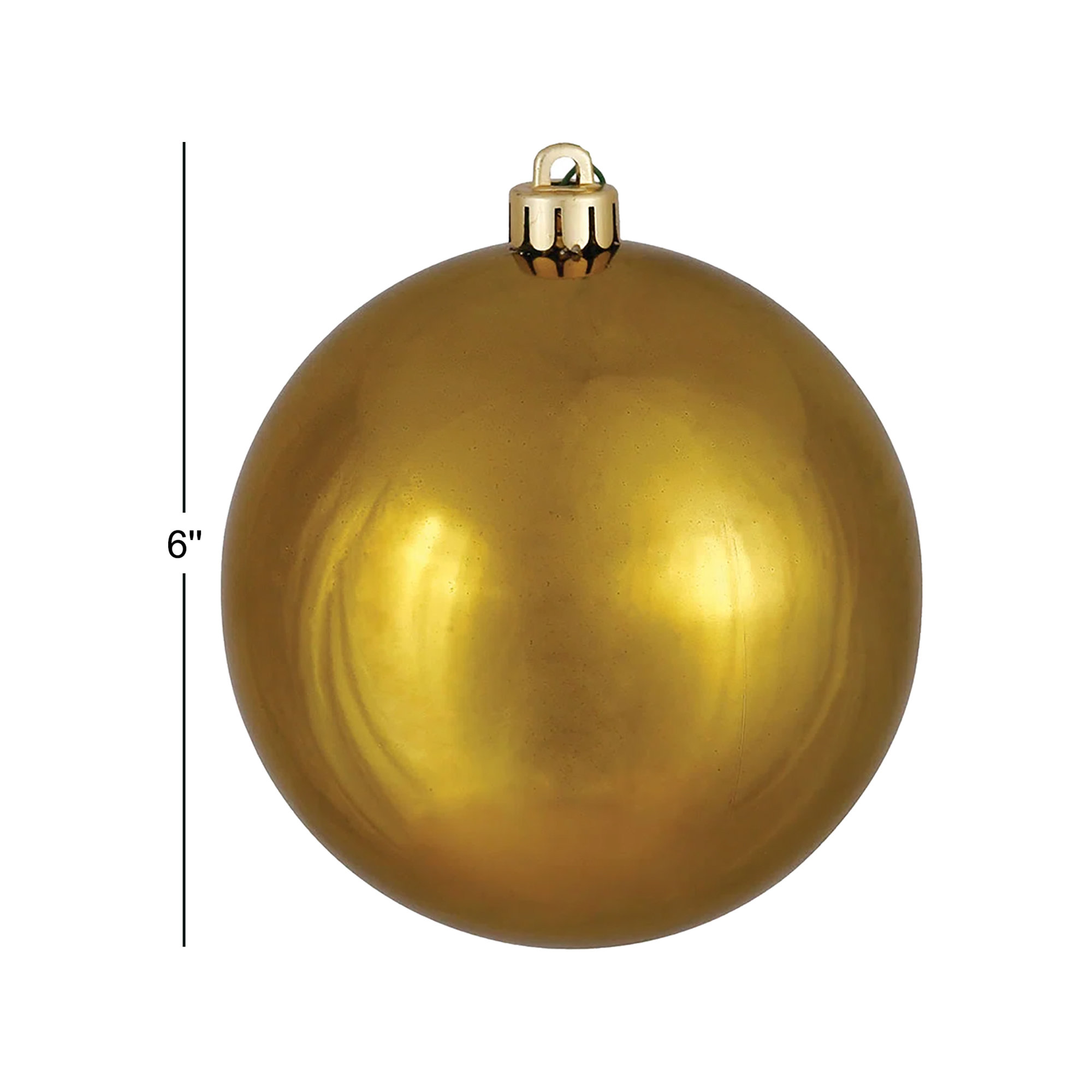 Holiday Décor Ball Ornament, Olive, 6" H x 6" W x 6" D